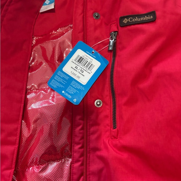 Columbia Vibrant Red Hooded Jacket new with tag size xl - Picture 6 of 9